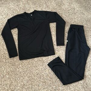 Black DIY costume pant and full sleeve t shirt set boys size M (8-10) unisex too